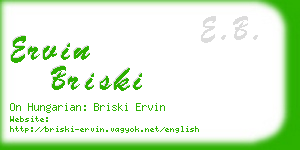 ervin briski business card